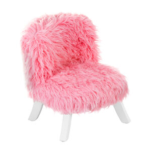 ArtSB Kresielko Pink Furry Prevedenie: Kreslo s bielymi 17 cm nohami