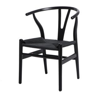 ArtD Jedálenská stolička WICKER COLOR inšpirovaná Wishbone Farba: Čierna
