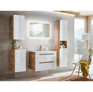 ArtCom Kúpeľňová zostava ARUBA White | dub craft zlatý/biely lesk Typ: Skrinka pod umývadlo 80 cm ARUBA 821 - 80 cm /  59 x 80 x 46 cm 