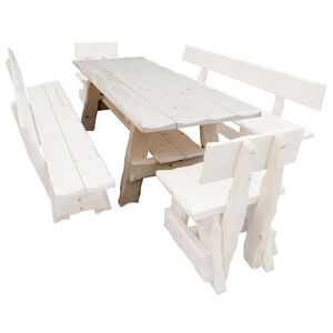 Drewmax Záhradný stôl MO266 | dub+lak Farba: Stôl - skladová zásoba Dub+ lak