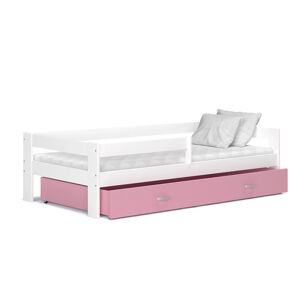ArtAJ Detská posteľ Hugo 190 x 80 / MDF Farba: biela / ružová, Prevedenie: bez matraca